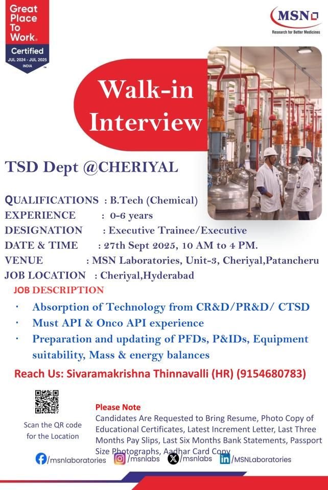 Latest Vacancies in Pharma Company