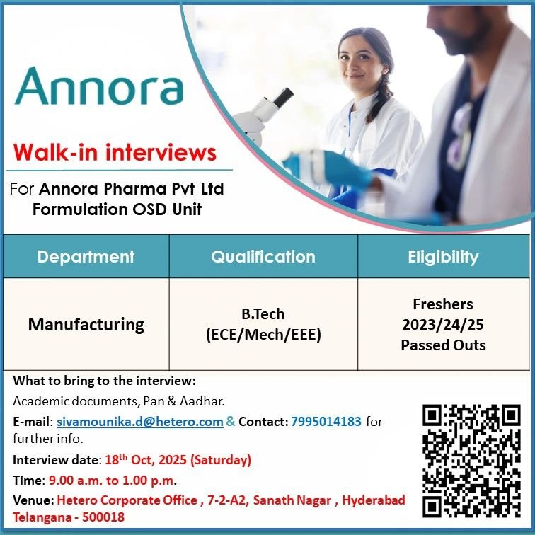 Annora Pharma Jobs