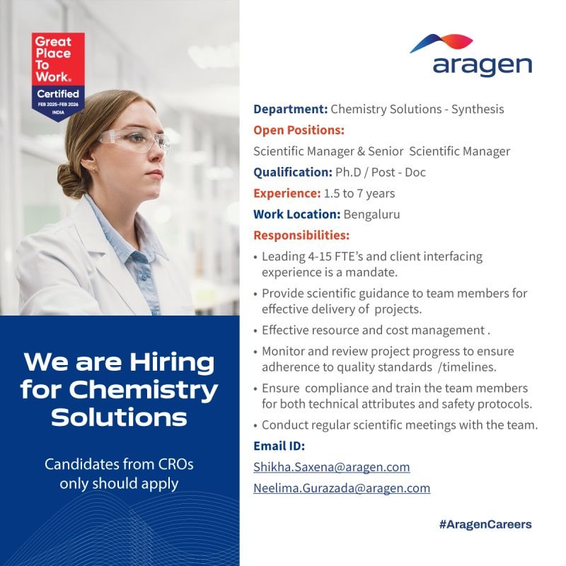 Jobs at Aragen Life Sciences