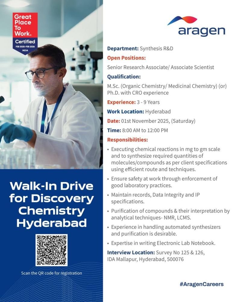 Aragen Life Sciences Walk-in 2025