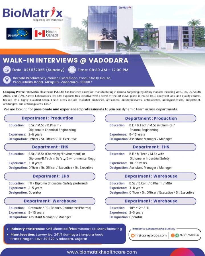 Jobs in Vadodara