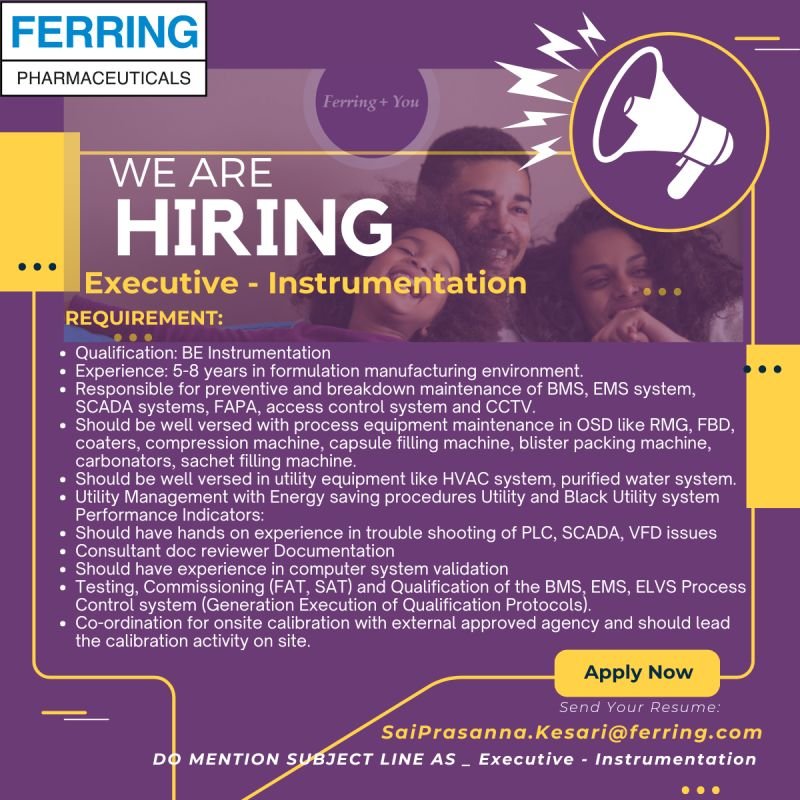 Instrumentation Jobs in Hyderabad