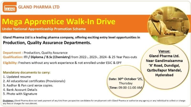 Pharma Apprenticeship Openings