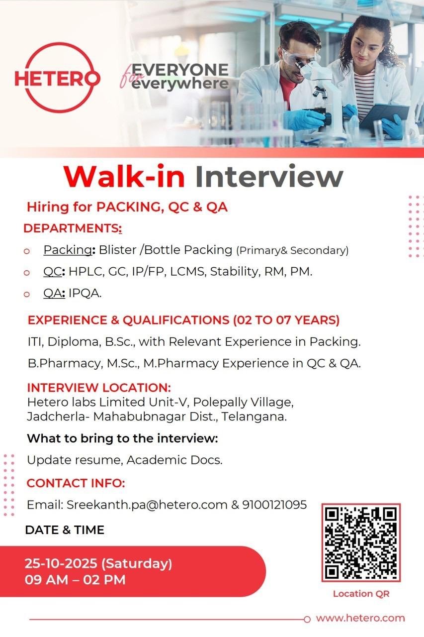 Hetero Pharma Walk-In