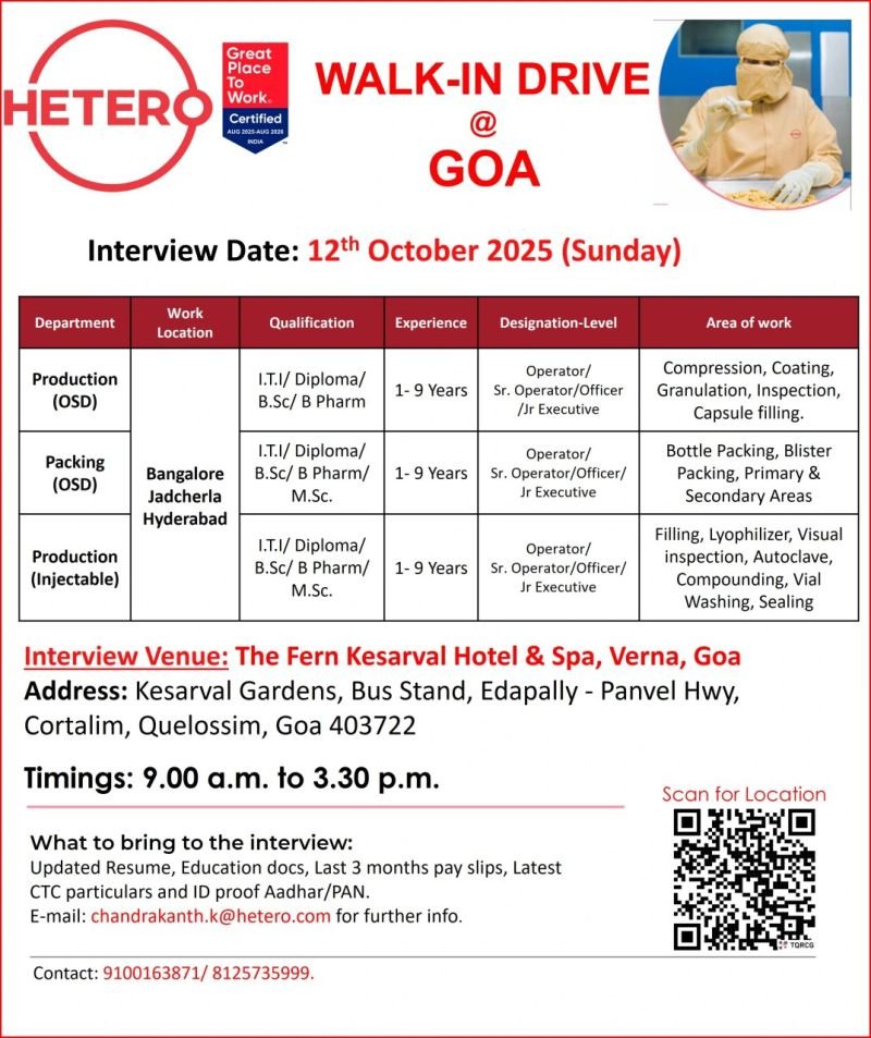 Hetero Pharma Jobs