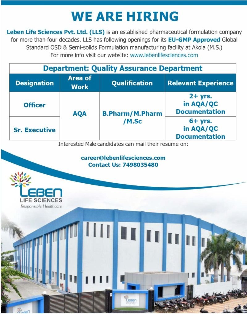 Leben LifeSciences Jobs 2025