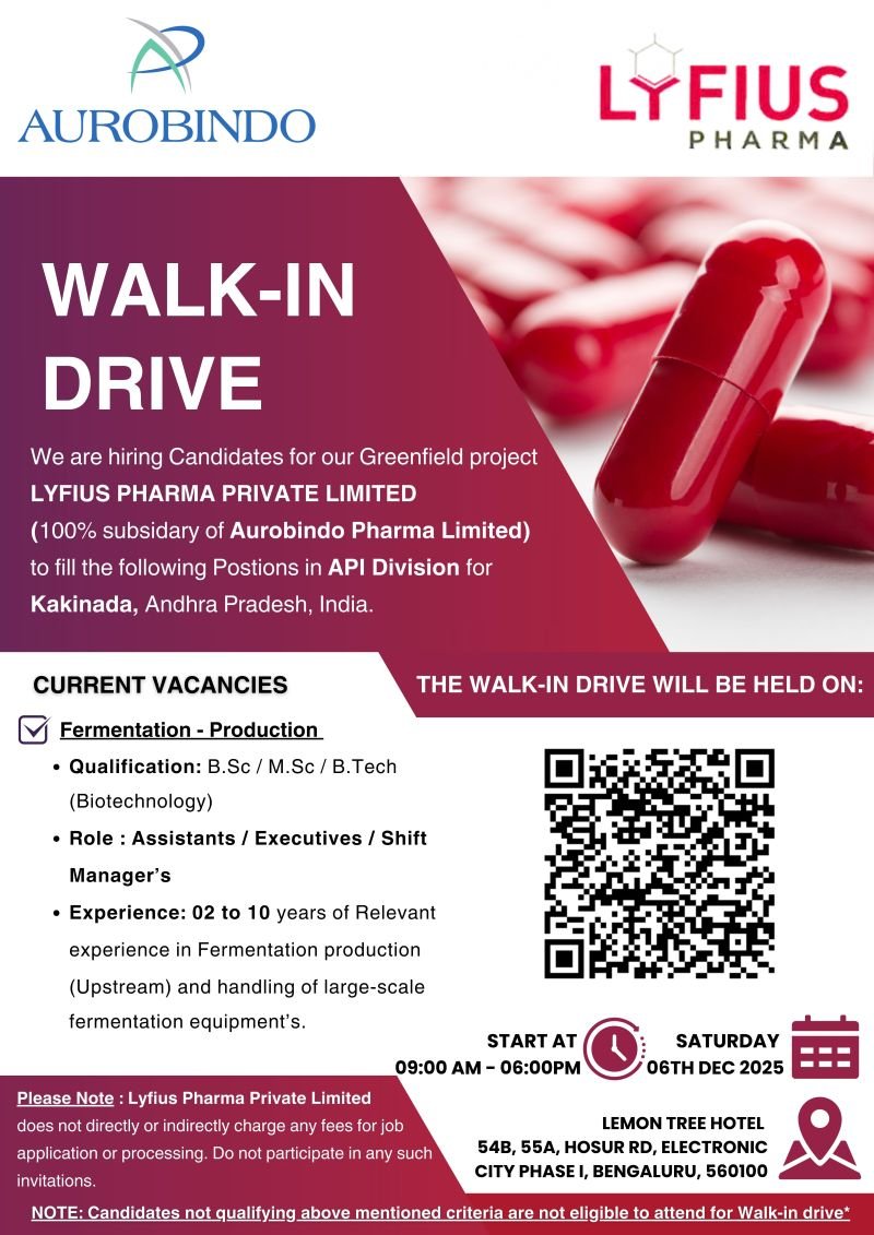 Aurobindo Pharma Jobs 2025