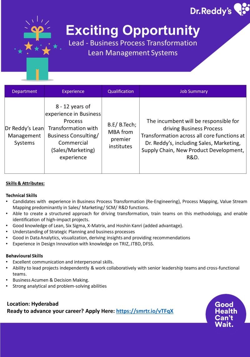 Dr.Reddy's Laboratories jobs 2025