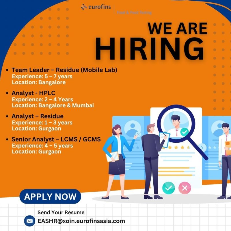 Eurofins Food and Feed Testing India Jobs 2025