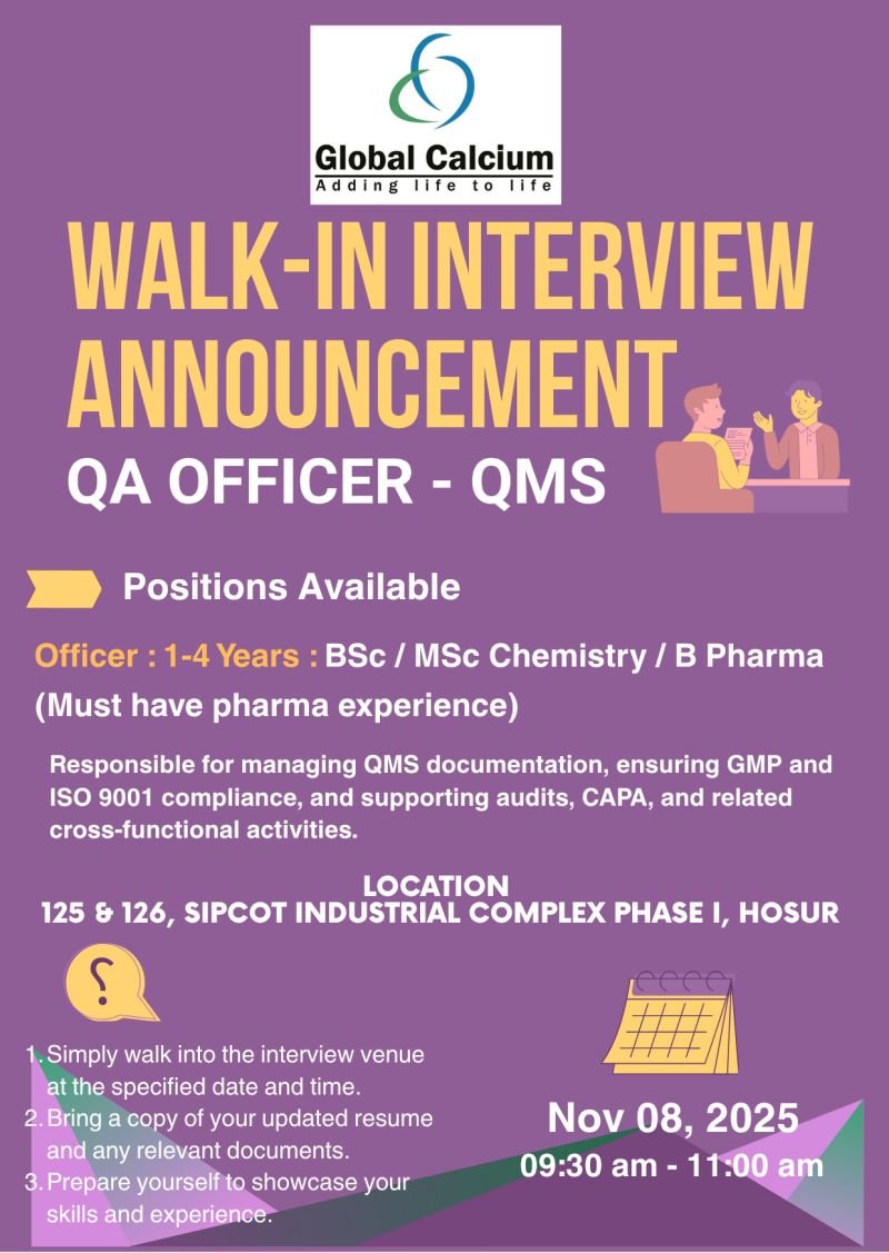 Global Calcium Jobs 2025