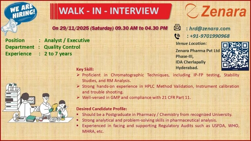 Zenara Pharma jobs 2025