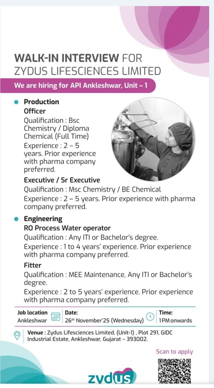 Zydus LifeSciences Jobs 2025