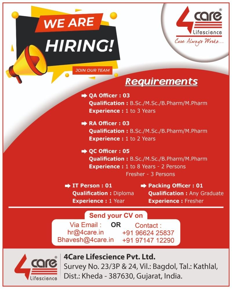 4Care LifeSciences Jobs 2025