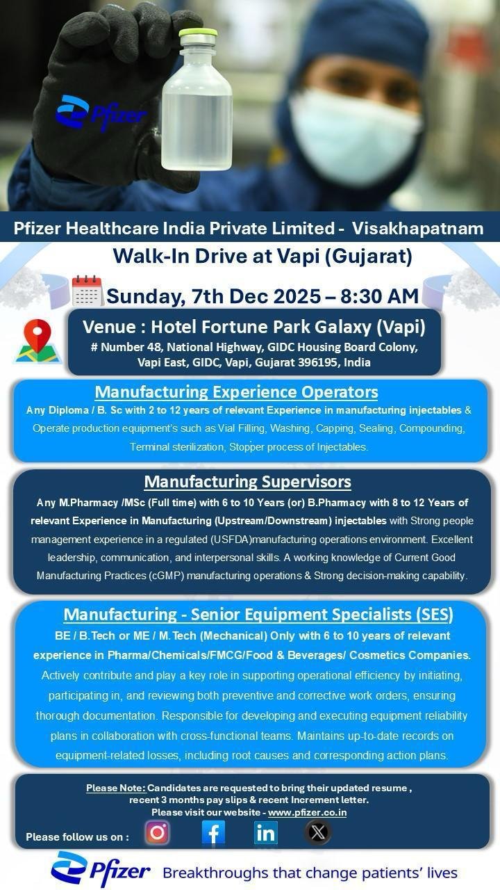 Pfizer Healthcare Pvt Ltd Jobs 2025