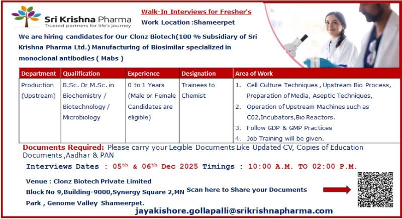 Sri Krishna Jobs 2025