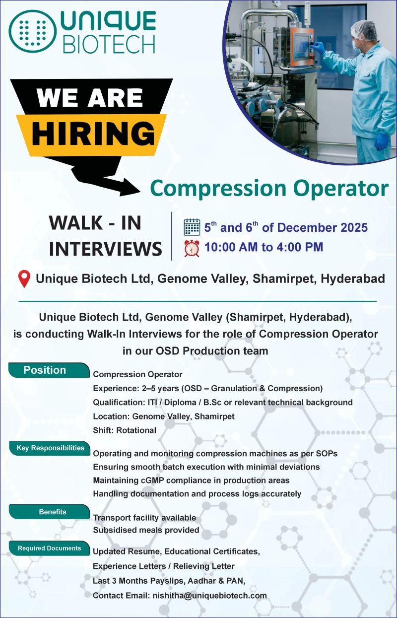 Unique Biotech Ltd Jobs 2025